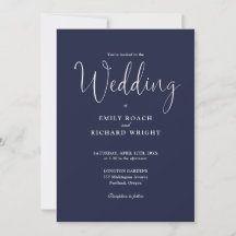 Eleganter moderner QR Code Navy Blue Wedding