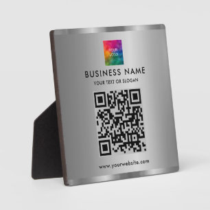 Eleganter, moderner QR-Code-Silver für das benutze Fotoplatte