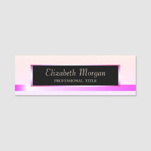 Eleganter, moderner Rahmen, violetter Streifen Namensschild