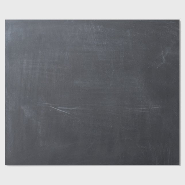 Eleganter, moderner Real Chalkboard Schwarz Geschenkpapier (Flach)