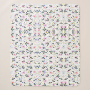 eleganter, moderner Rosa- und Blautöner und Blume Sherpadecke