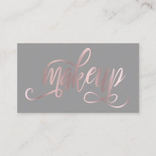Eleganter moderner Rose-Golden & Graue Makeup-Küns Visitenkarte