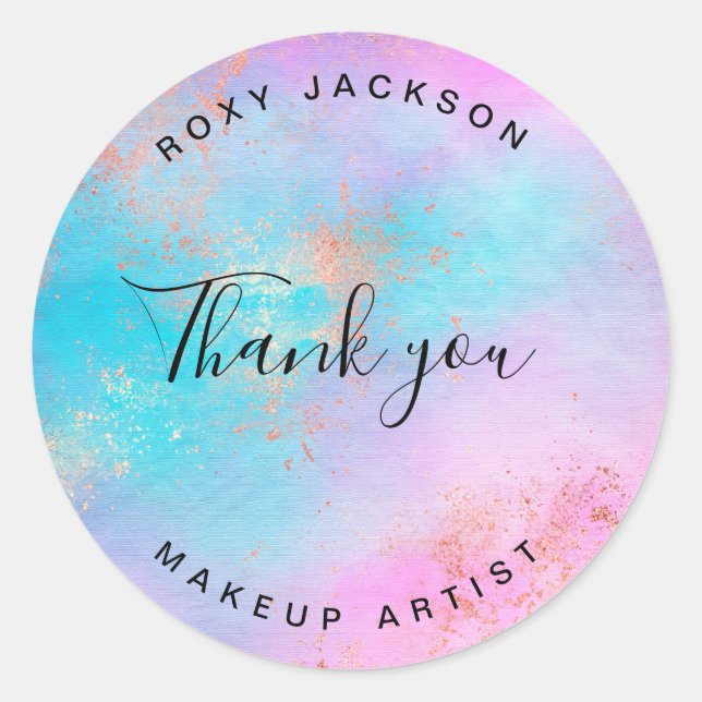 Eleganter moderner Rose-Goldmaktist Runder Aufkleber (Vorderseite)