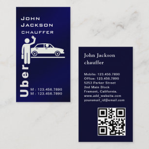 Eleganter moderner Royal Blue QR Code Chauffeur Visitenkarte
