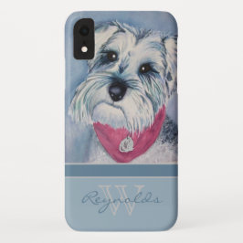 Eleganter moderner Schnauzer mit Monogram-Name Case-Mate iPhone Hülle