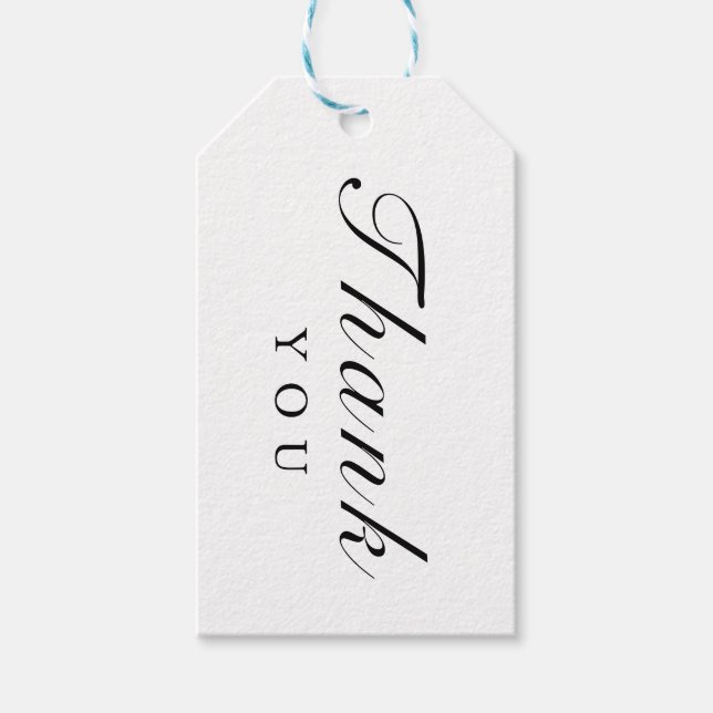 Eleganter moderner Schwarz-Gold-White Stripe Hochz Geschenkanhänger (Vorderseite)