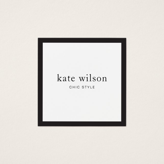 Eleganter Moderner Schwarz-weißer Beruflicher Plat (Vorderseite)