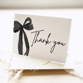 Eleganter, moderner Schwarzer Bow Sie bindet den K Dankeskarte