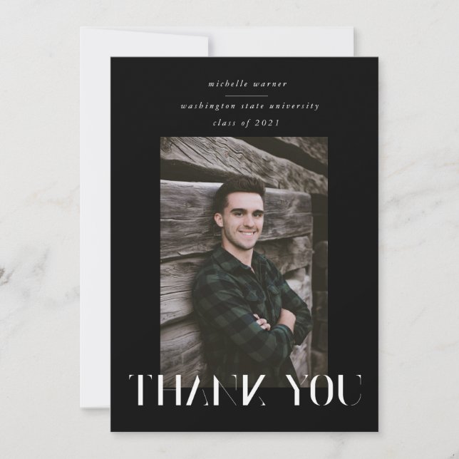 eleganter, moderner Script-Abschluss danke Karte (Vorderseite)