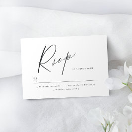 Eleganter moderner Script minimalistischer Hochzei RSVP Karte