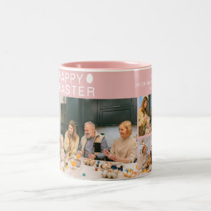 Eleganter moderner Segen Ostern Familie 3 Foto Zweifarbige Tasse