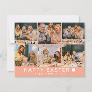 Eleganter moderner Segen Ostern Familie Sechs Foto Feiertagskarte