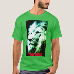 Eleganter moderner Shamrock-Grün-Pop-Art-Löwe Herr T-Shirt