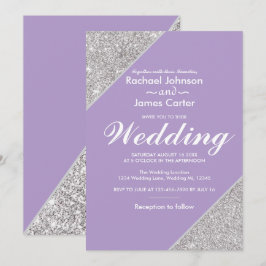 Eleganter moderner silberner Glitzer auf dem Laven Einladung