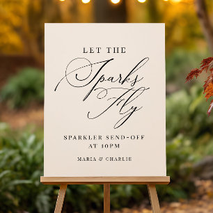 Eleganter moderner Sparkler abschicken Hochzeitsze Poster