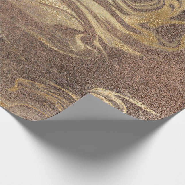 Eleganter moderner Stil aus Gold und Brauntönen Geschenkpapier (Ecke)