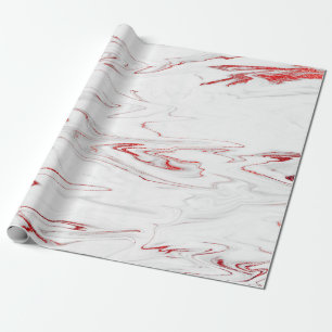 Eleganter, moderner Stil aus rotem und weißem Mar Geschenkpapier
