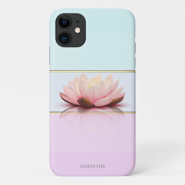 Eleganter moderner Streifen, Ombre Lotus Case-Mate iPhone Hülle (Rückseite)