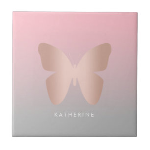 Eleganter moderner, trendiger Goldbutterling aus R Fliese