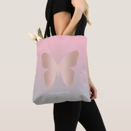 Eleganter moderner trendy Rosengoldschmetterling Tasche