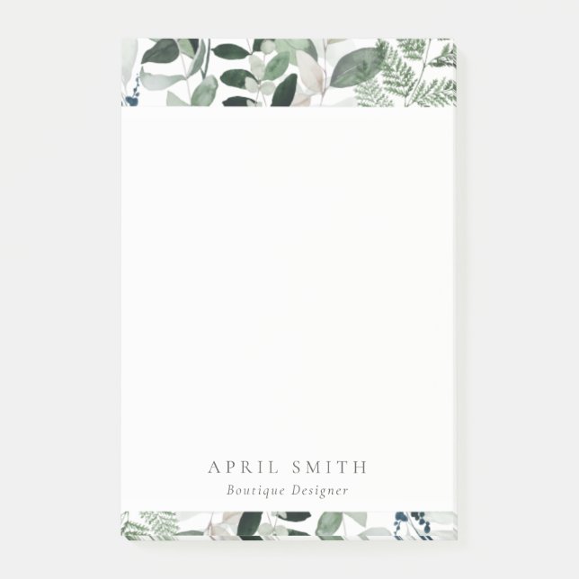 Eleganter, moderner, tropischer Blattfuß Post-it Klebezettel (Vorderseite)