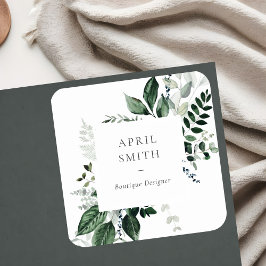 Eleganter, moderner, tropischer Blattfuß Quadratischer Aufkleber