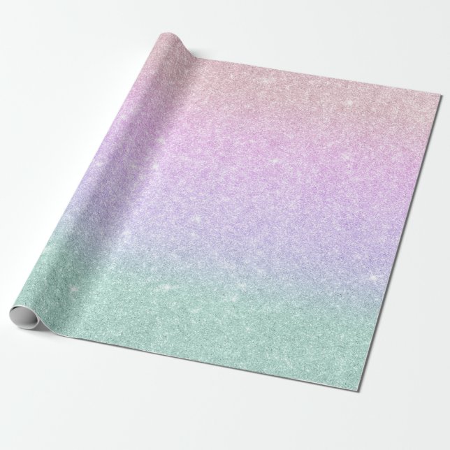 Eleganter, moderner und stilvoller Mermaid-Glitzer Geschenkpapier (Ungerollt)