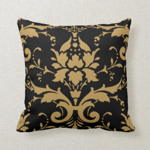 Eleganter moderner Vintager Golddamast auf Kissen