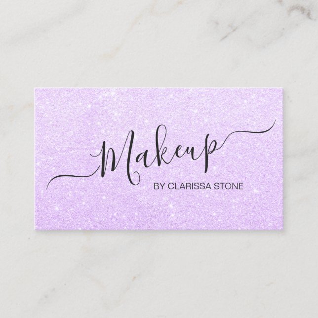 Eleganter moderner violetter lila visitenkarte (Vorderseite)