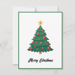 Eleganter moderner Weihnachtsbaum außerhalb des Fo Feiertagskarte