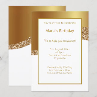 ELEGANTER MODERNER WEISSER GOLD CLASSIC 2 EINLADUNG