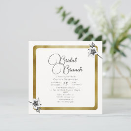 Eleganter moderner Xmas Rose Goldener Winter Brida Einladung