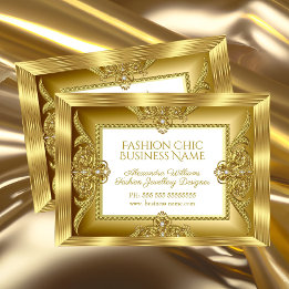 Eleganter Modeschmuckdesigner Gold-Edelsteine Visitenkarte