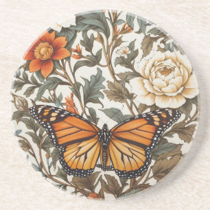 Eleganter Monarchfalter William Morris Inspiriert Getränkeuntersetzer