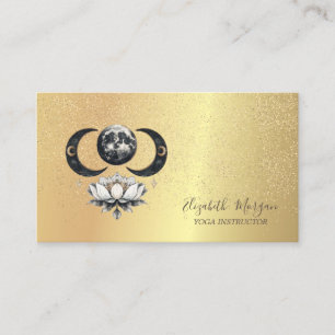 Eleganter Mond Lotus Gold Konfetti Yoga  Visitenkarte