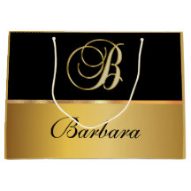 Eleganter Monogram Black Gold Eleganter Skriptname