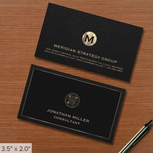 Eleganter Monogram Business Card QR Code Visitenkarte