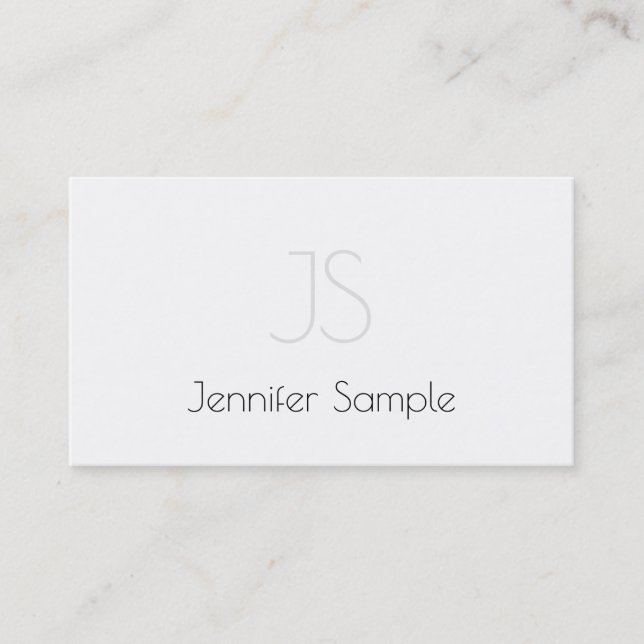 Eleganter Monogram Design Elite Sleek Schlicht Lux Visitenkarte (Vorderseite)