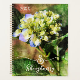 Eleganter Monogram Floral Hydrangea Planer