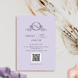 Eleganter Monogram Lavender QR Code / UAWG Online Begleitkarte
