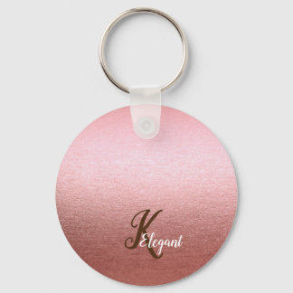 Eleganter Monogram Rose Gold Schlüsselanhänger
