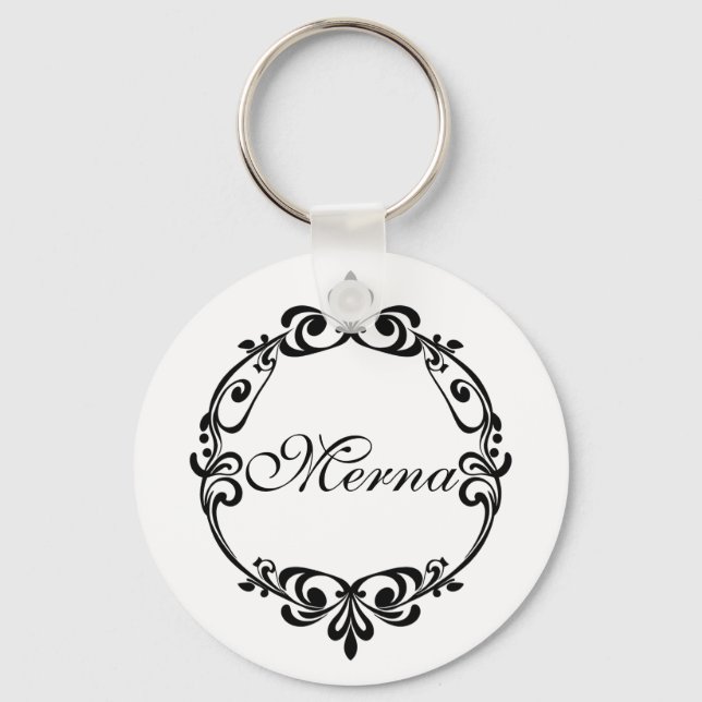 Eleganter Monogram-Schlüsselanhänger Schlüsselanhänger (Vorderseite)