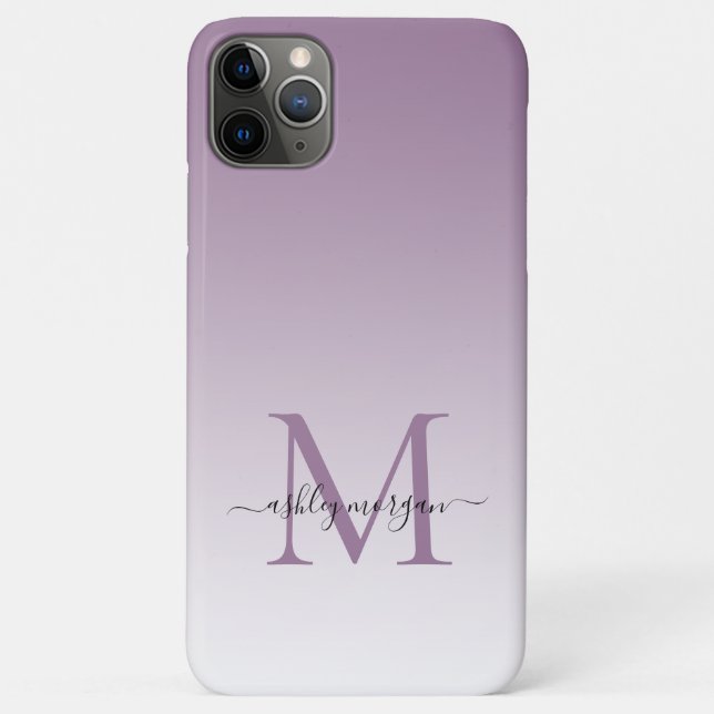 Eleganter Monogram Script Name Dusty Lavender Case-Mate iPhone Hülle (Rückseite)