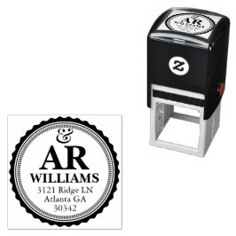 Eleganter Monogramm-Adresse-Stempel Permastempel