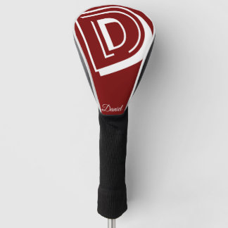 Eleganter Monogramm-Anfangsname personalisiert Golf Headcover