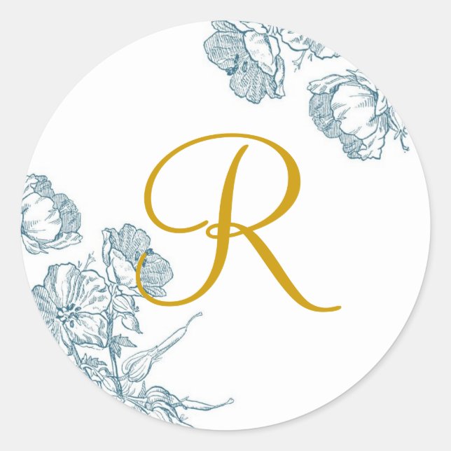 Eleganter Monogramm-Aufkleber Runder Aufkleber (Vorderseite)