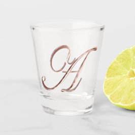 Eleganter Monogramm-Buchstabe ein Schnapsglas