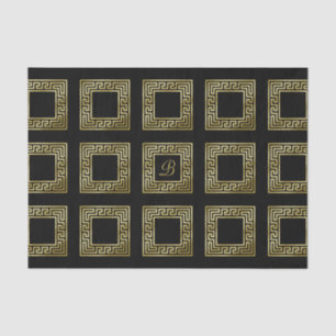 Eleganter Monogramm-GoldGlitzer-griechisches Seidenpapier