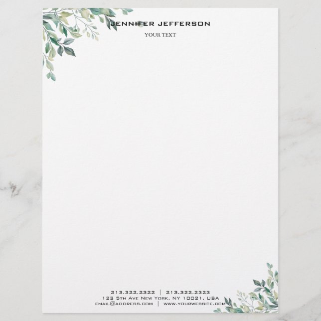 Eleganter Monogramm-Moderner Letterhead Briefbogen (Vorderseite)