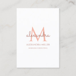 Eleganter Monogramm Name Rosa Rosa Weiß Visitenkarte